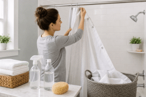 how to clean a shower curtains