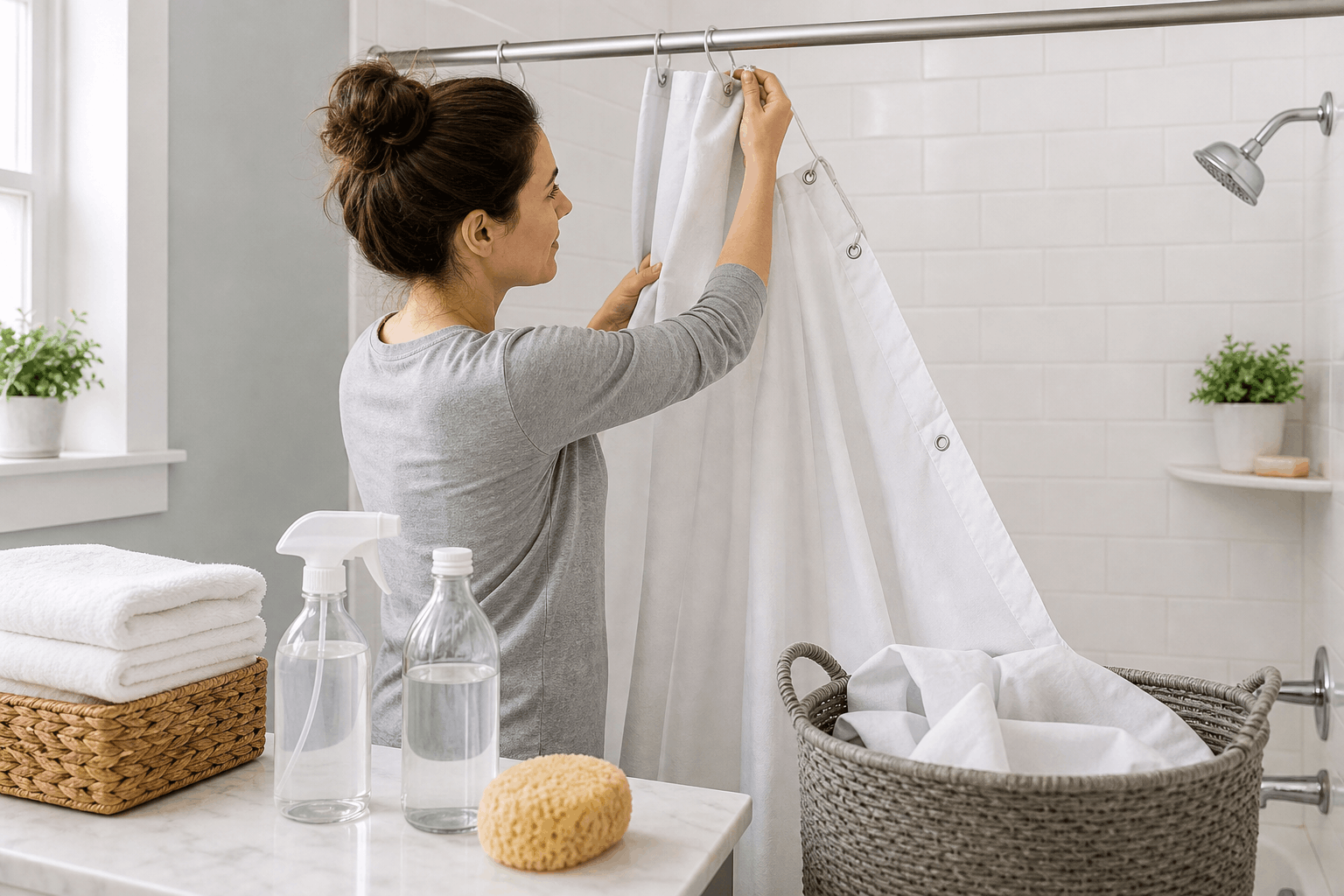 how to clean a shower curtains