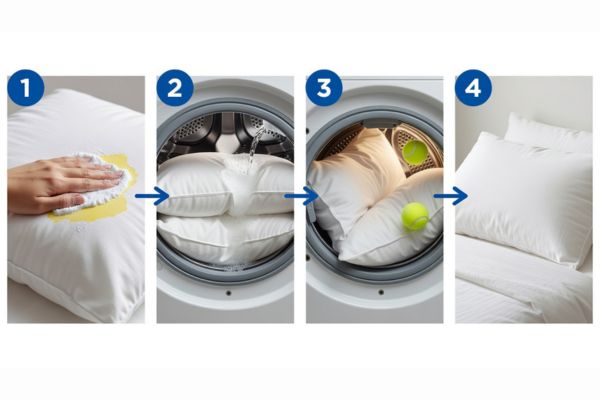how to wash a pillow