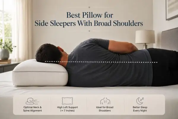Best pillow for side sleepers with broad shoulders showing proper spinal alignment