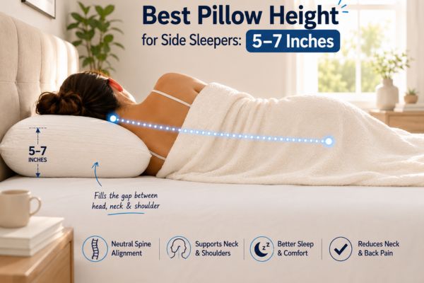 Best pillow height for side sleepers showing neutral spine alignment