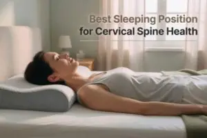 Best sleeping position for cervical spine health with proper neck alignment on memory foam pillow