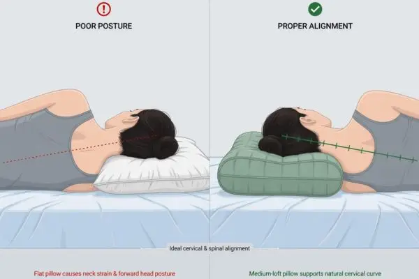 Comparison of best sleeping position versus poor neck alignment during sleep

