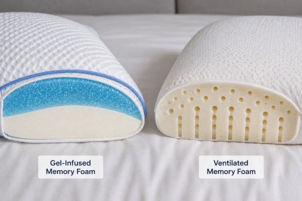 Gel infused and ventilated cooling pillow comparison