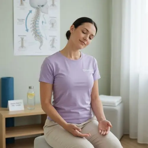 Gentle neck stretch exercise to relieve neck pain from sleeping wrong

