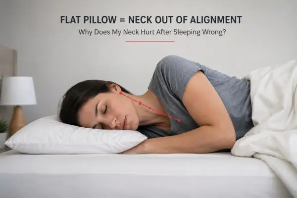 Person waking up with neck pain after sleeping wrong

