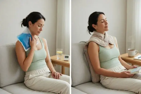Using ice and heat therapy to relieve neck pain from sleeping wrong


