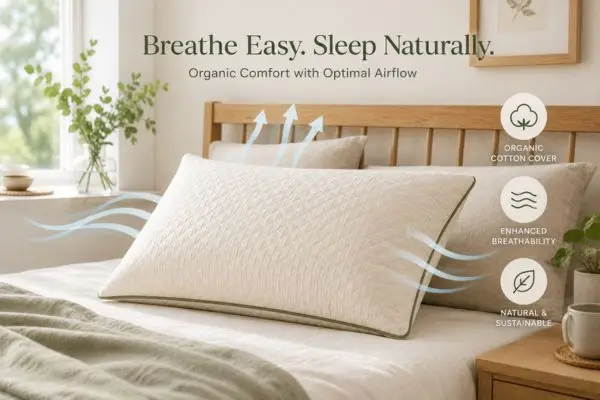 Breathable organic cotton and latex materials in Avocado pillow

