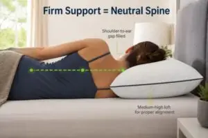 Firm pillow vs soft pillow alignment comparison for side sleepers