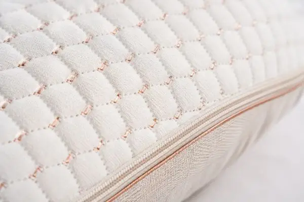 Copper-infused cover detail of Layla Kapok pillow

