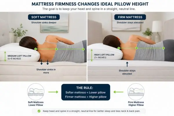 How mattress firmness affects best pillow loft for side sleepers

