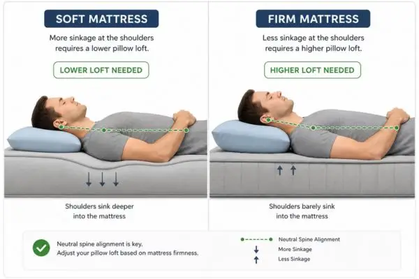 How mattress firmness affects pillow height for back sleepers

