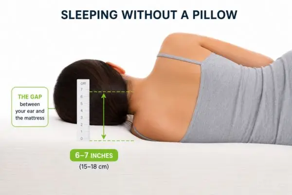 Measuring shoulder gap to determine best pillow loft for side sleepers

