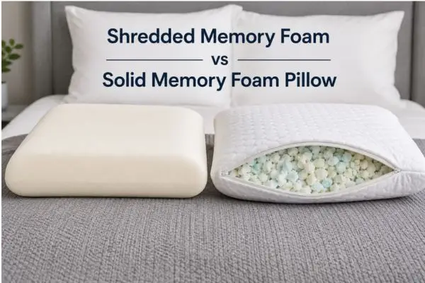 Shredded Memory Foam vs Solid Memory Foam Pillow