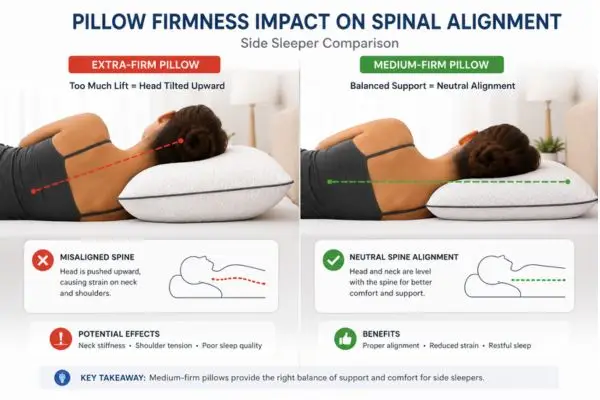 Too firm pillow vs ideal firm pillow for side sleepers

