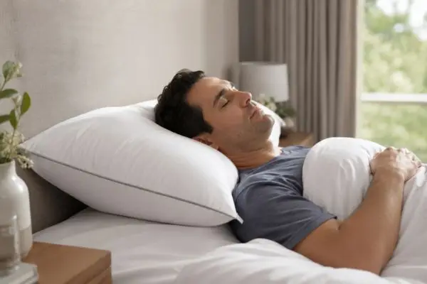 Back sleeper using Garnet Hill Signature White Down Pillow

