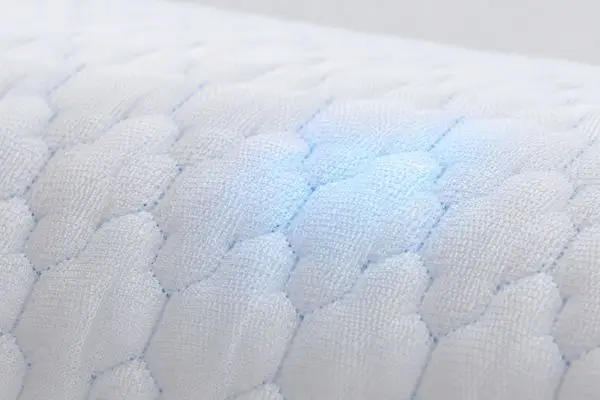 Close-up of GlacioTex cooling fabric on Helix pillow

