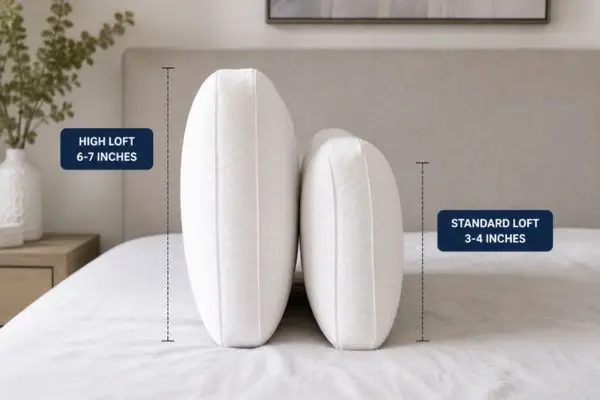 Comparison of Helix GlacioTex pillow loft options


