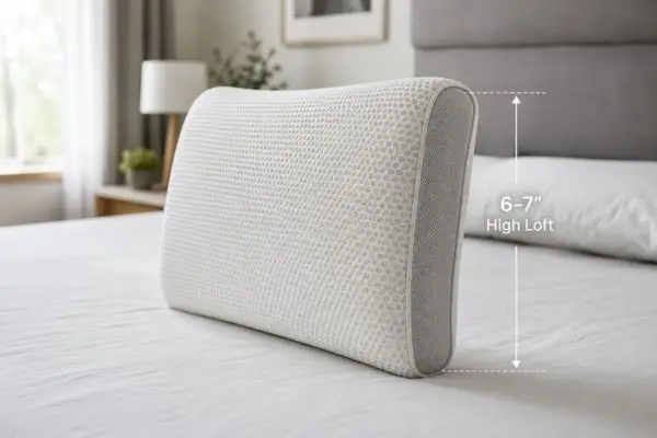 High-profile memory foam pillow designed for side sleepers

