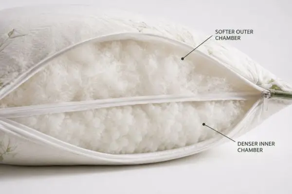 Dual chamber construction of Sweet Zzz plant-based pillow

